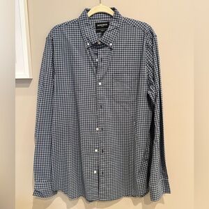 Bonobos Blue and White Checkered Shirt (stretch/standard fit/long)